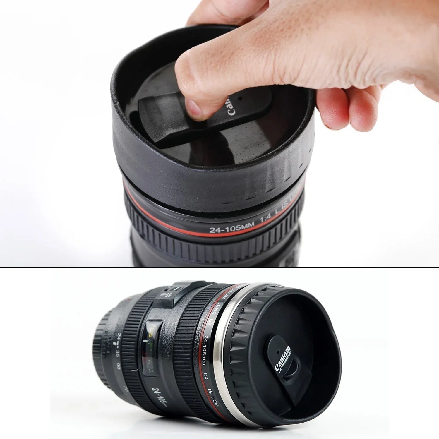 4763 Plastic Camera Lens Stainless Steel Coffee Mug - Zidbik