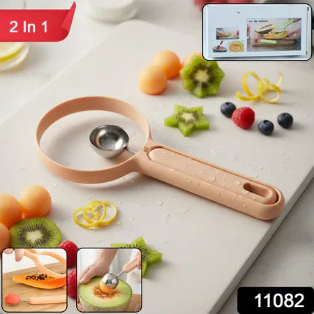 2 In 1 Fruit Scooper And Cutter Tool (1 Pc) - Zidbik