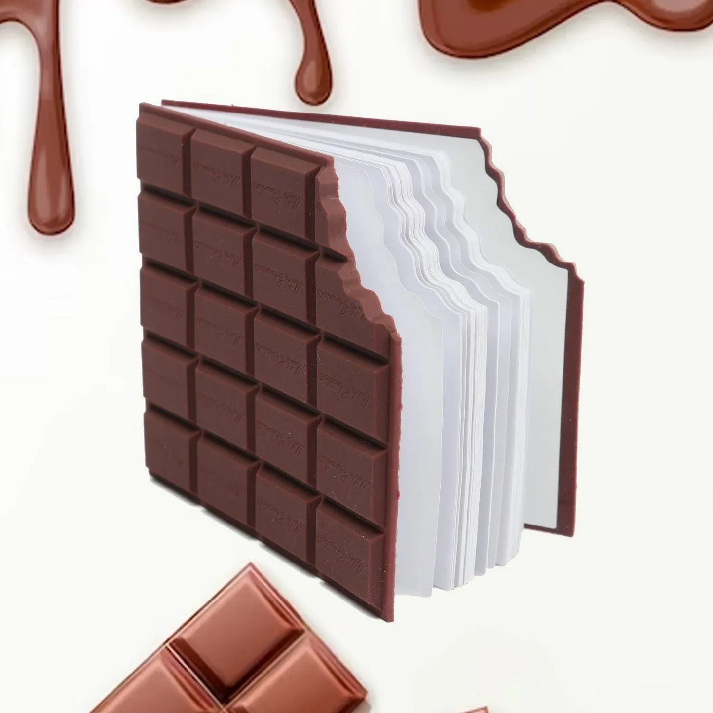 4528 Small Chocolate Scented Diary Memo Notebook In Rectangular Chocolate Bite Shape With Original Chocolate Smell Personal Pocket Diary With Plain Pages For Kids - Zidbik