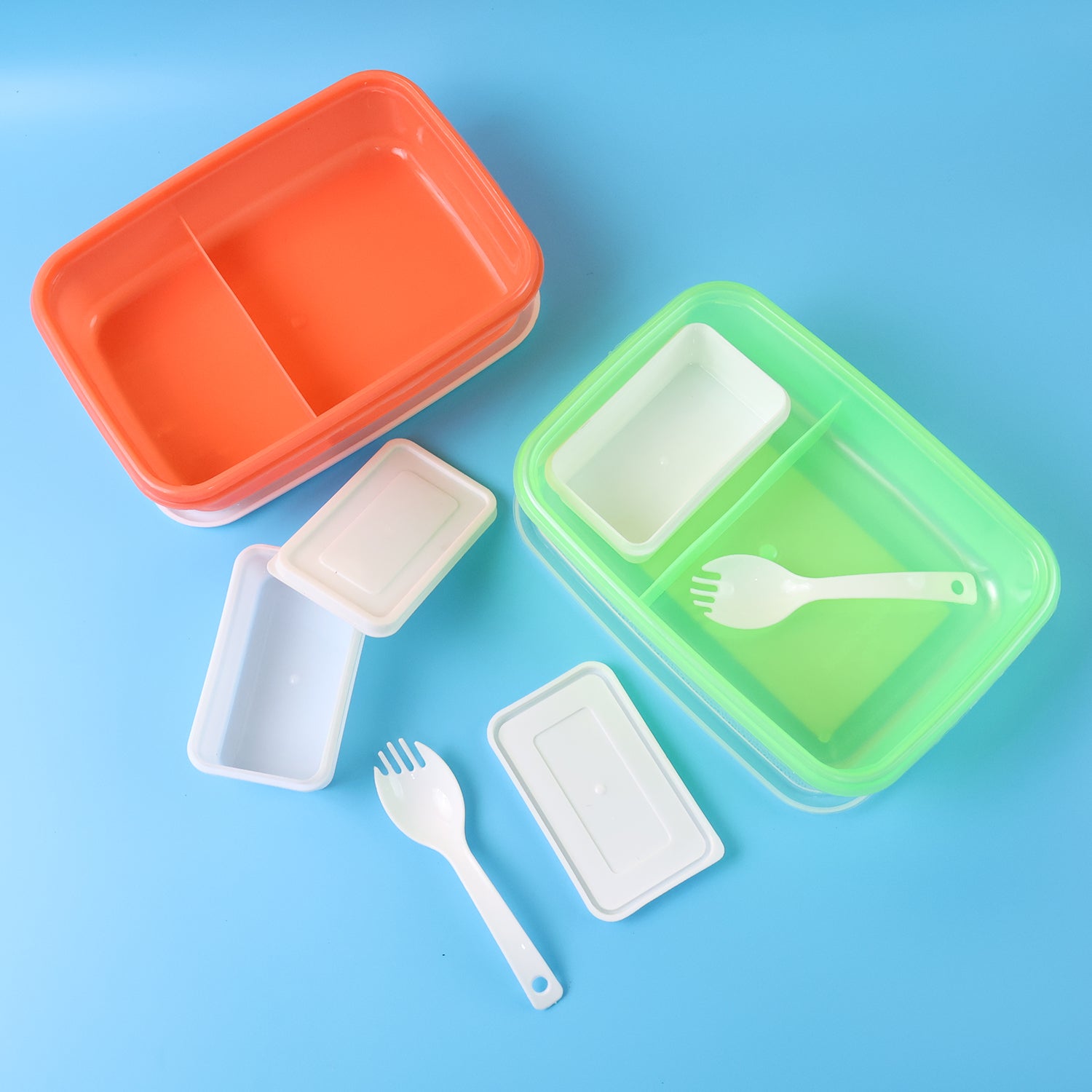 Kids Cartoon Printed Lunch Box Mix Design (1 Set) - Zidbik