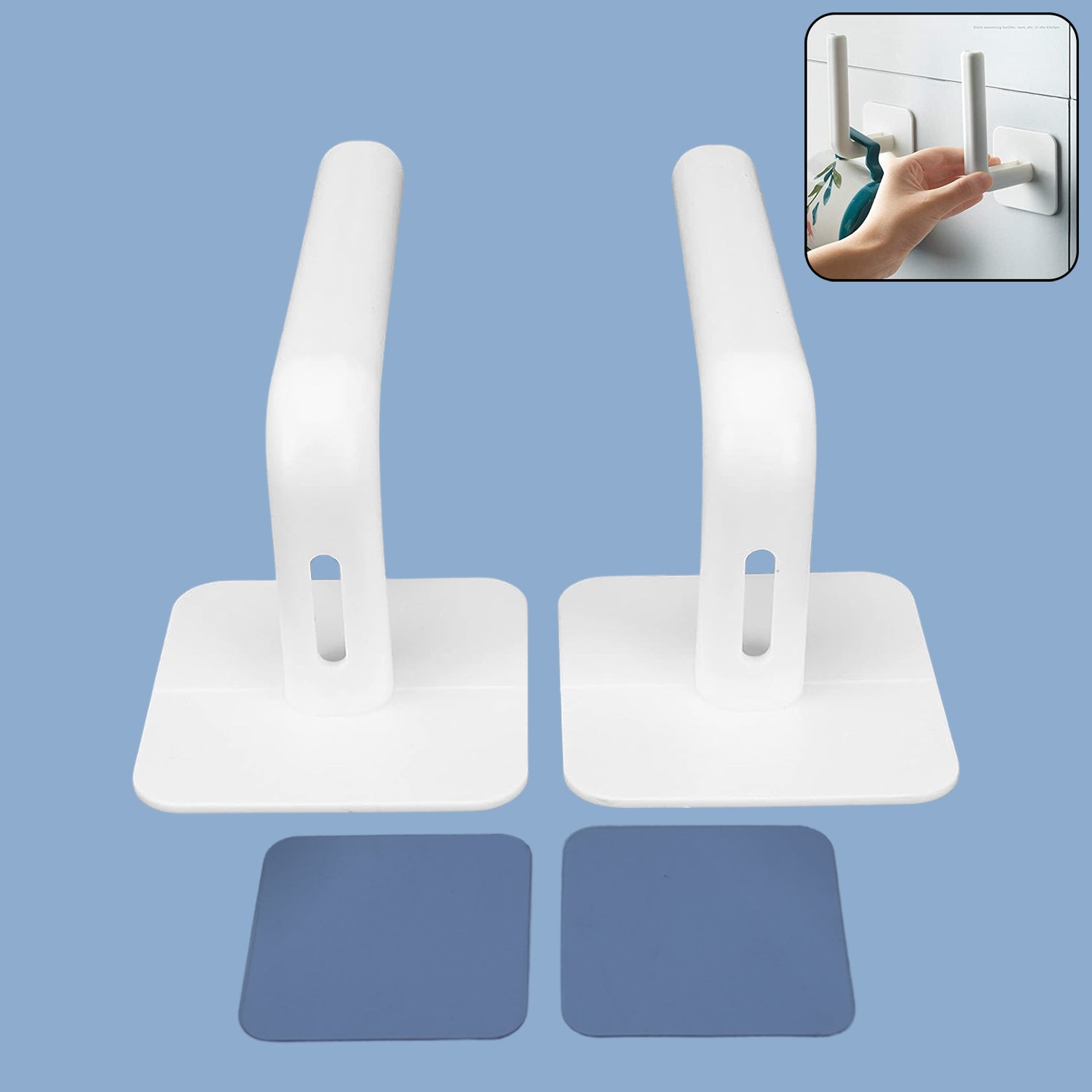 Multipurpose Shelf Organizer Hanging Storage Rack (2 Pc Set With 2 Adhesive Hook) - Zidbik