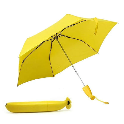 1639 Stylish Banana Shaped Mini Foldable Umbrella - Zidbik
