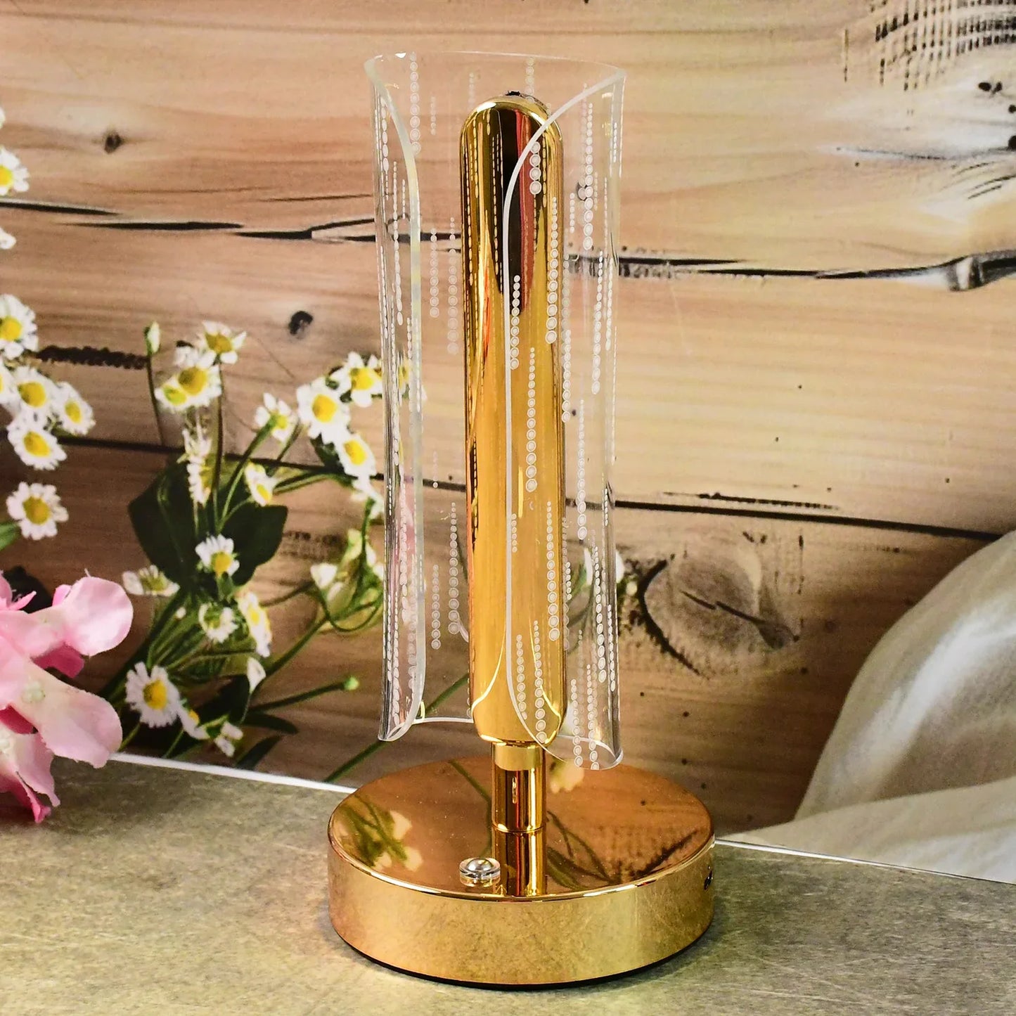 Luxury Tall Cylinder Shape Crystal Table Lamp (1 Pc) - Zidbik