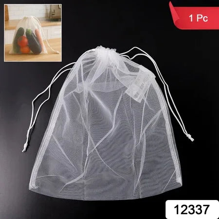 Reusable Transparent Drawstring Mesh Storage Bag (1 Pc) - Zidbik