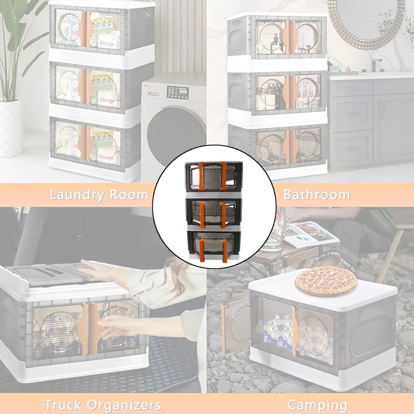 Plastic Folding Wardrobe Storage Organizer (3 Layer 1 Pc) - Zidbik