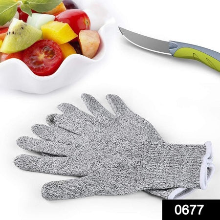 0677 Anti Cutting Resistant Hand Safety Cut-proof Protection Gloves  (Multicolour) - Zidbik
