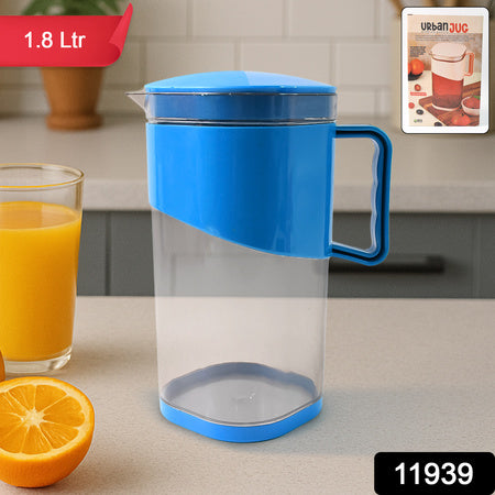 Urban Jug 1.8 Litre  Bpa-free Plastic Water  Juice Jug With Lid And Handle - Zidbik
