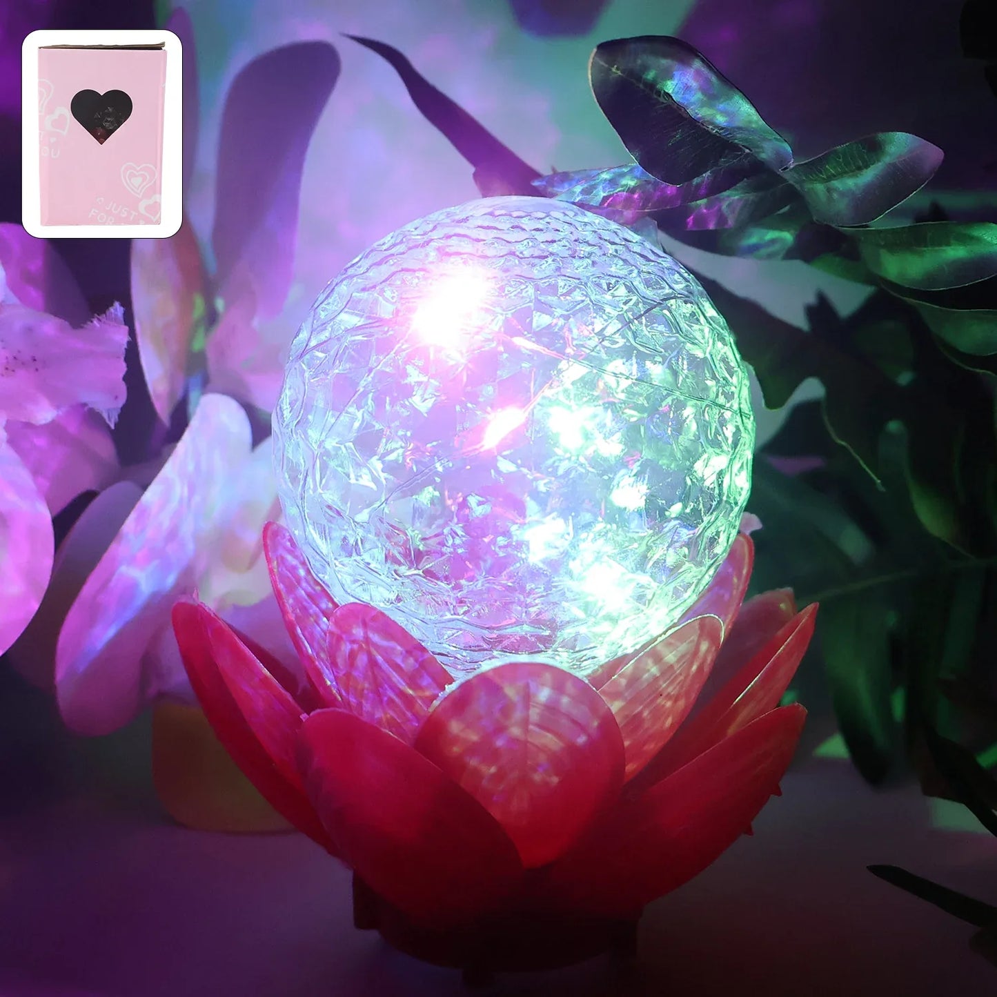 Crystal Ball Lotus Led Decorative Light (1 Pc) - Zidbik