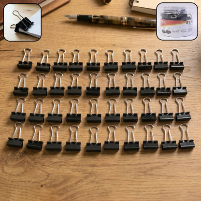 Heavy-duty Black Binder Clips Set (19 Mm 40 Pc) - Zidbik
