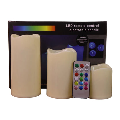 Premium 3 Piece Led Flameless Candle Set With Remote Control - Zidbik