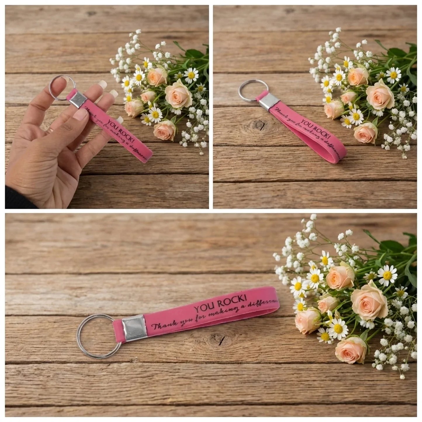 Motivational Silicone Wrist Strap Keychain (1 Pc Mix Color) - Zidbik