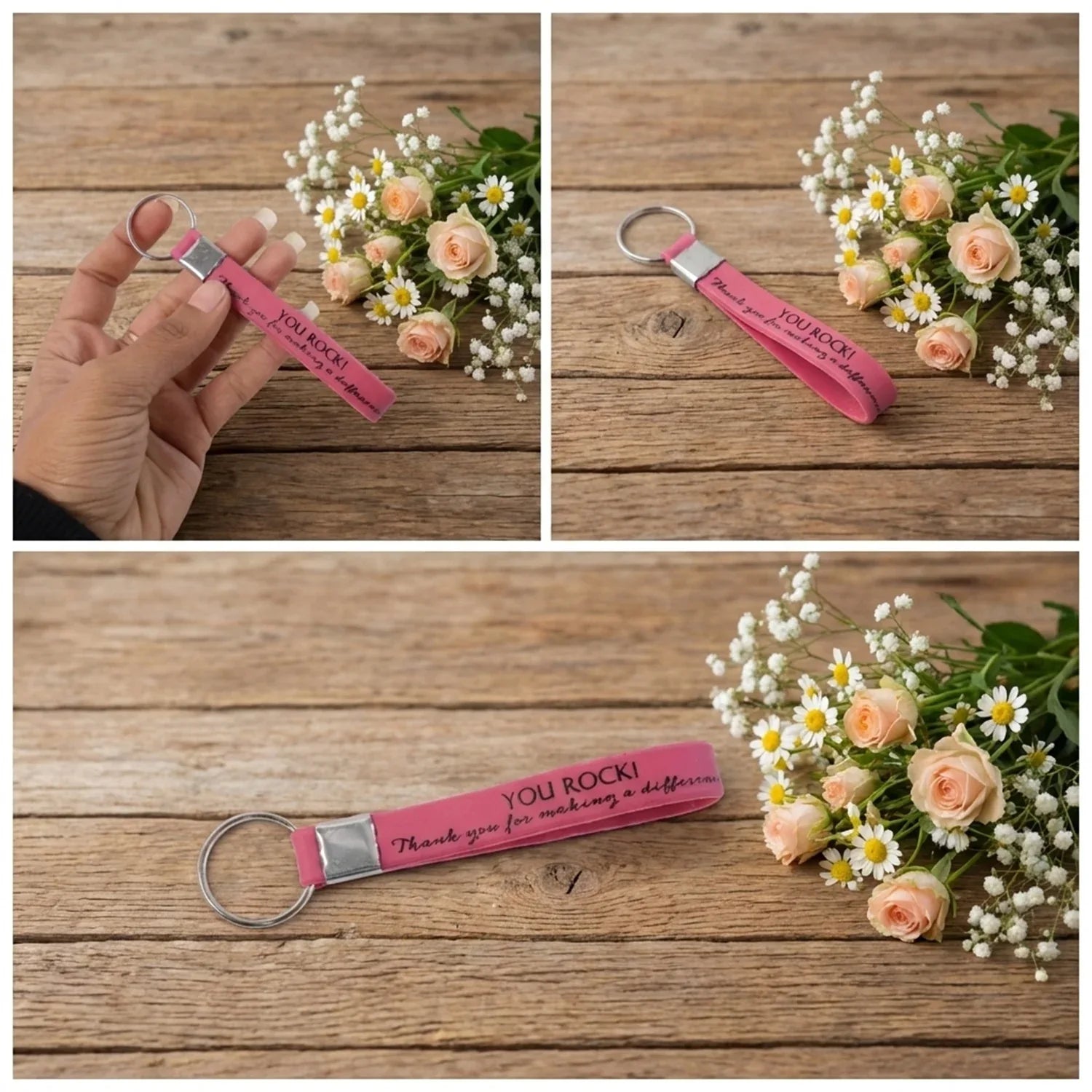 Motivational Silicone Wrist Strap Keychain (1 Pc Mix Color) - Zidbik