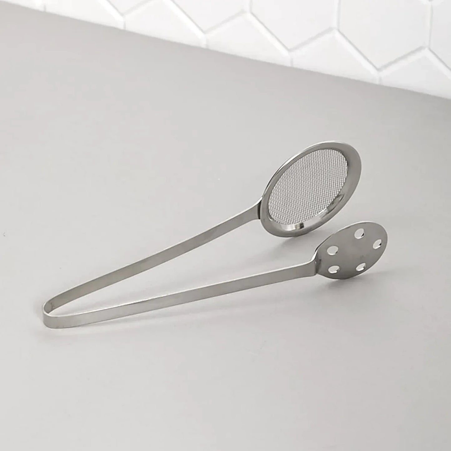 Apex Stainless Steel Skimmer Serving Tong - Zidbik