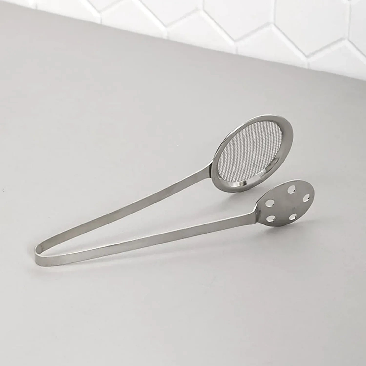 Apex Stainless Steel Skimmer Serving Tong - Zidbik