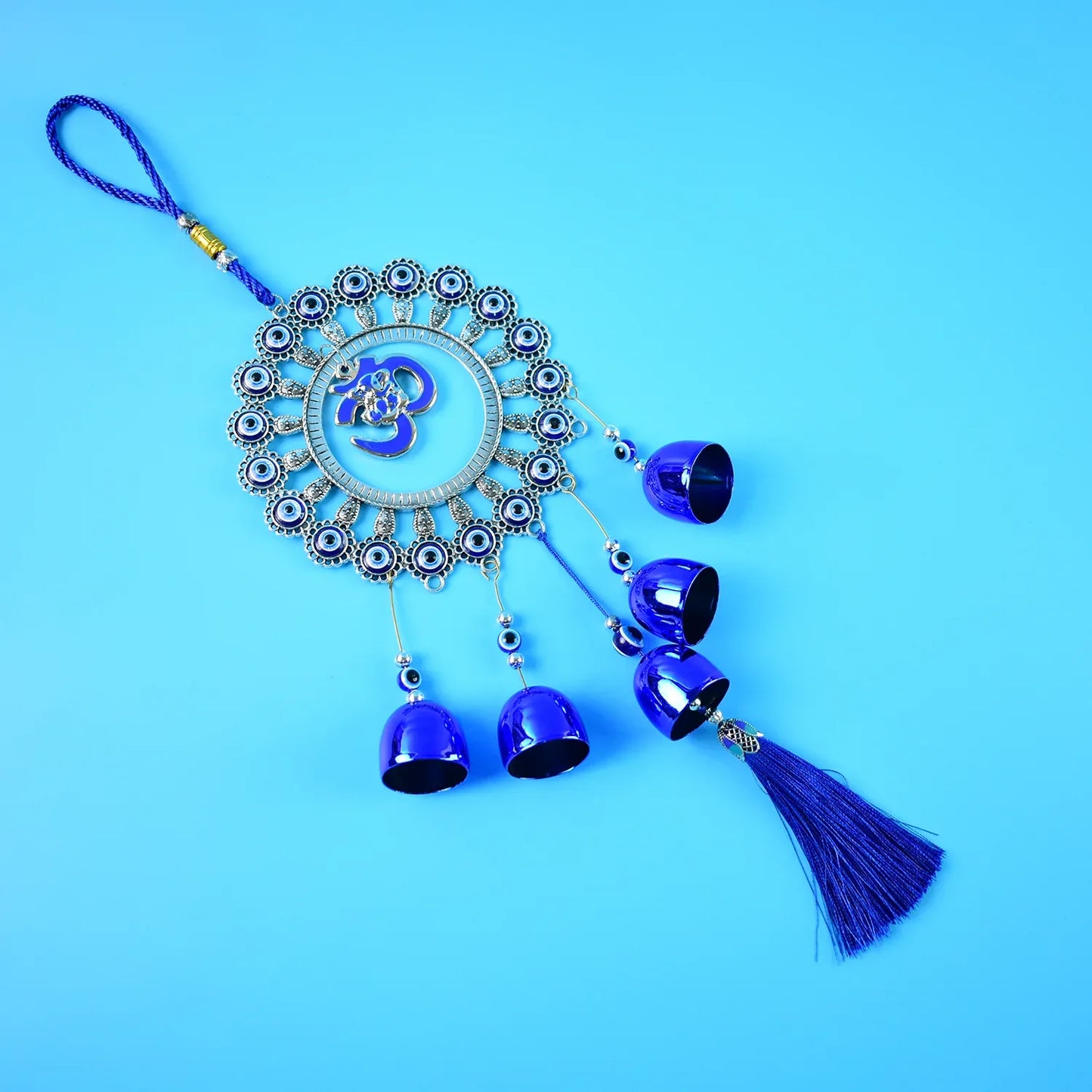 Decorative Om Evil Eye Wind Chime Wall Hanging (1 Pc) - Zidbik