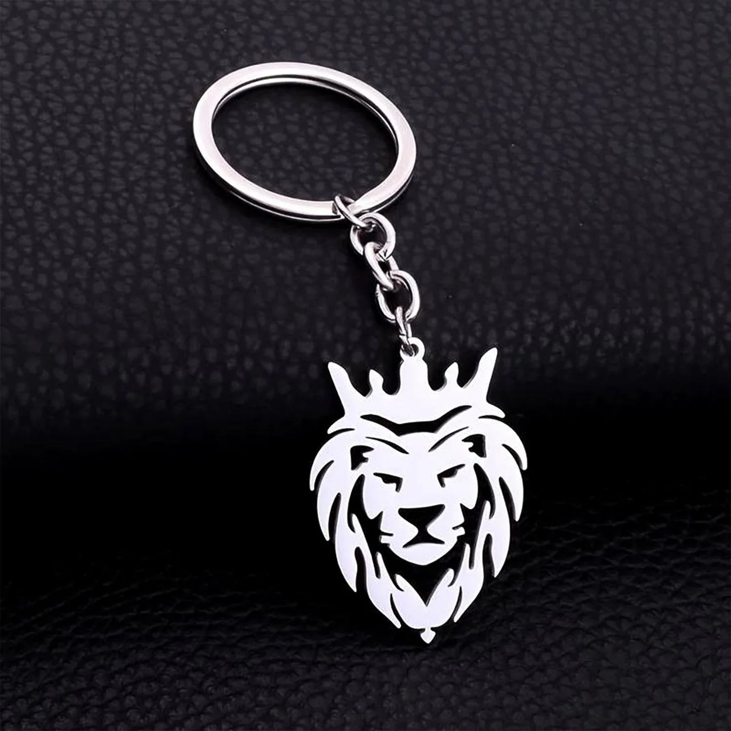 Stylish Metal Lion Head Keychain (1 Pc) - Zidbik