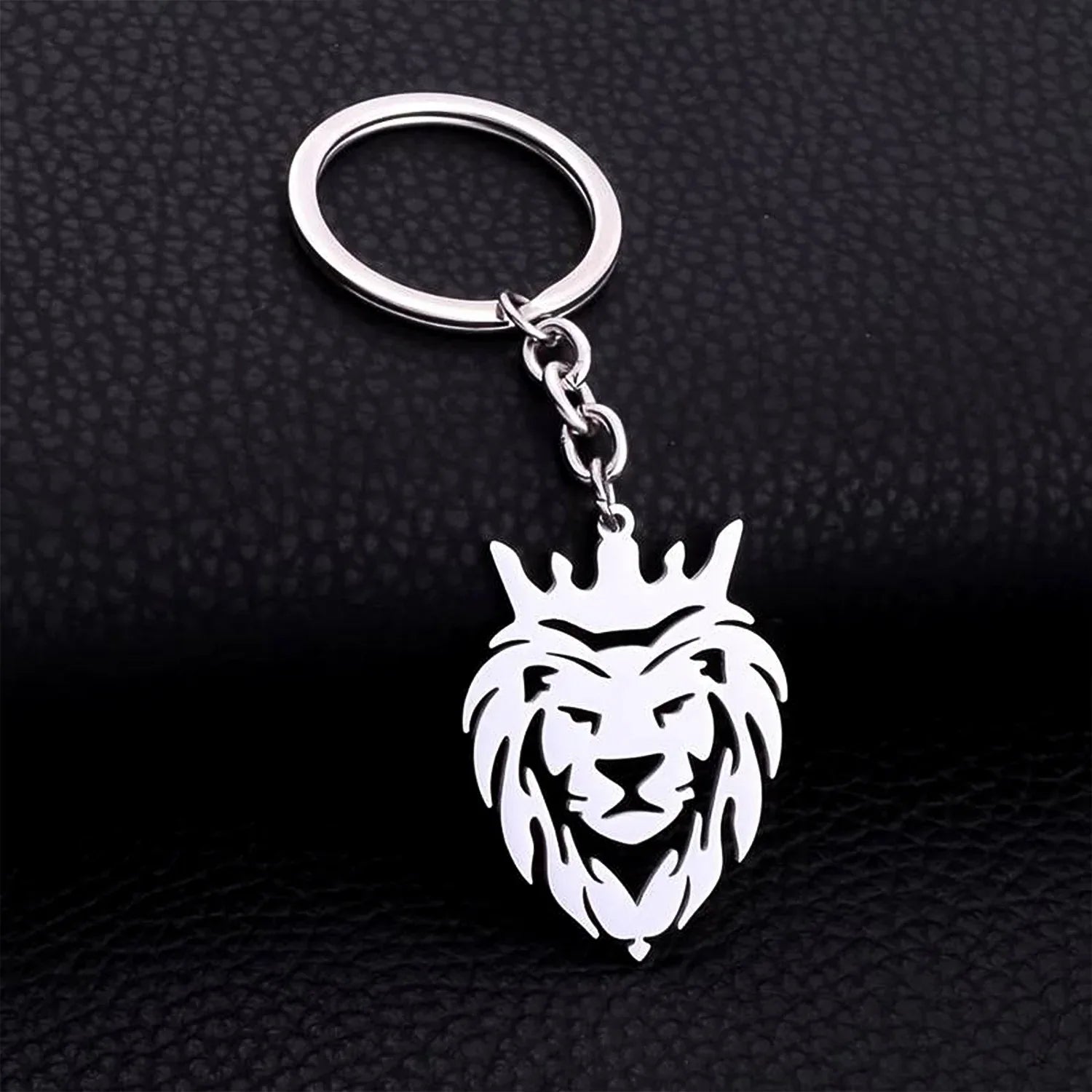 Stylish Metal Lion Head Keychain (1 Pc) - Zidbik