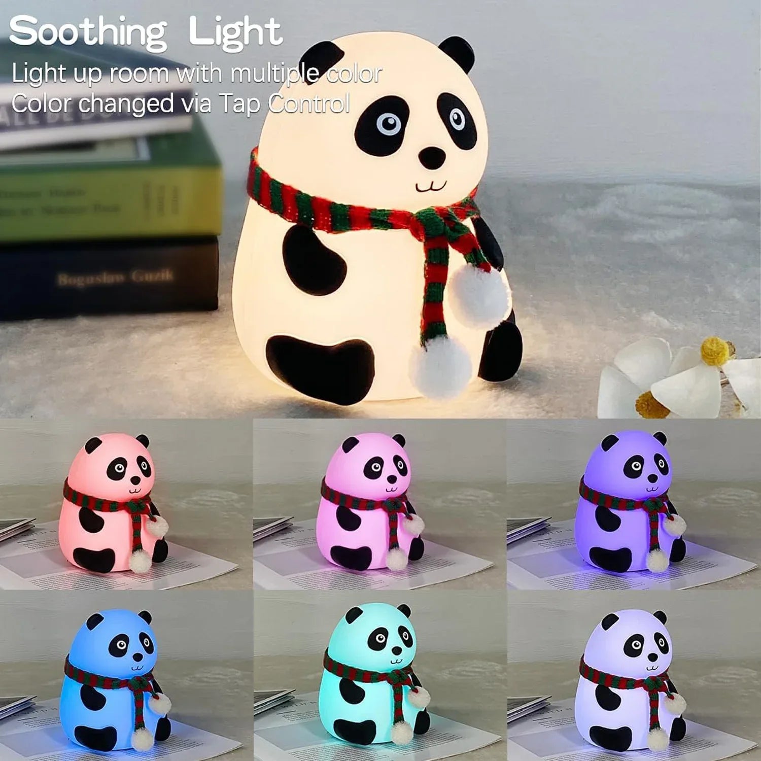 Panda 7-color Led Silicone Touch Lamp (1 Pc) - Zidbik