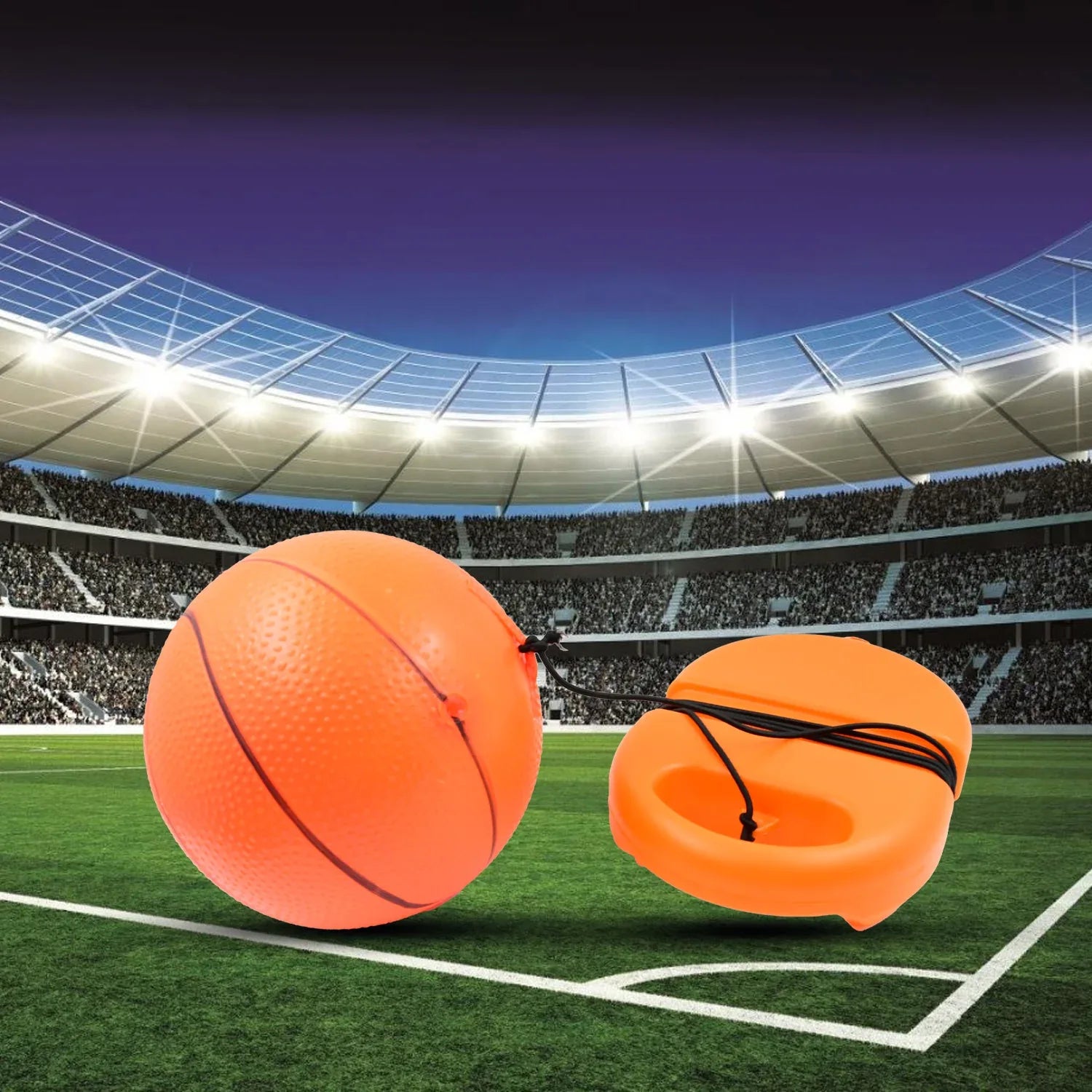 Football Rebound Ball With String (1 Set) - Zidbik