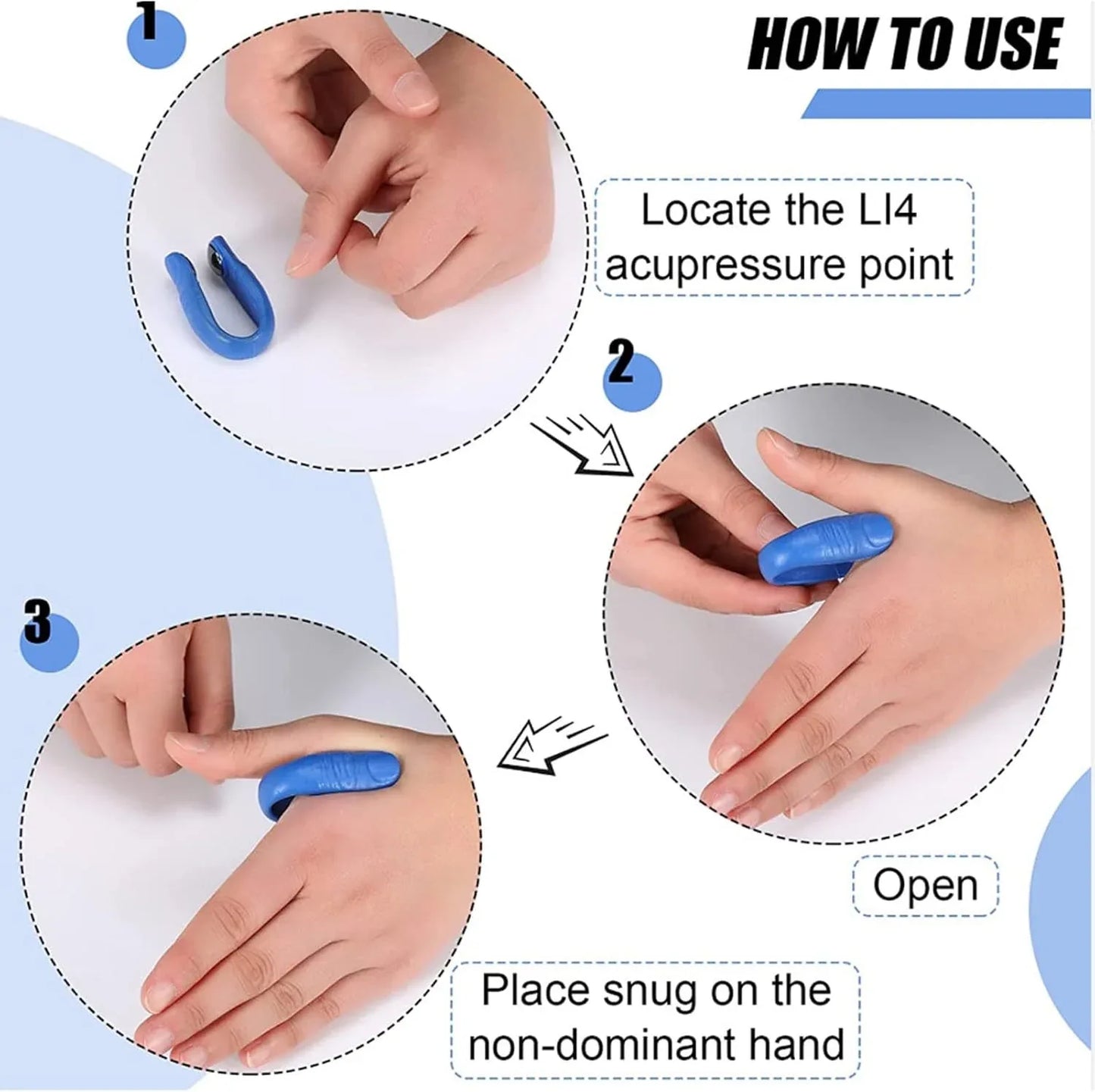 Sugar Control Acupressure Hand Pressure Point Clip Migraine Relief Clip With Magnets (1 Pc) - Zidbik