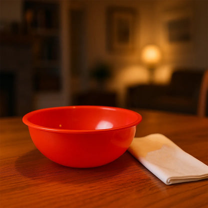 Plastic 6 Inch Red Round Deep Serving Bowl (1 Pc) - Zidbik
