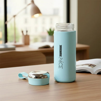 Leak Proof Glass Water Bottle (1 Pc) - Zidbik