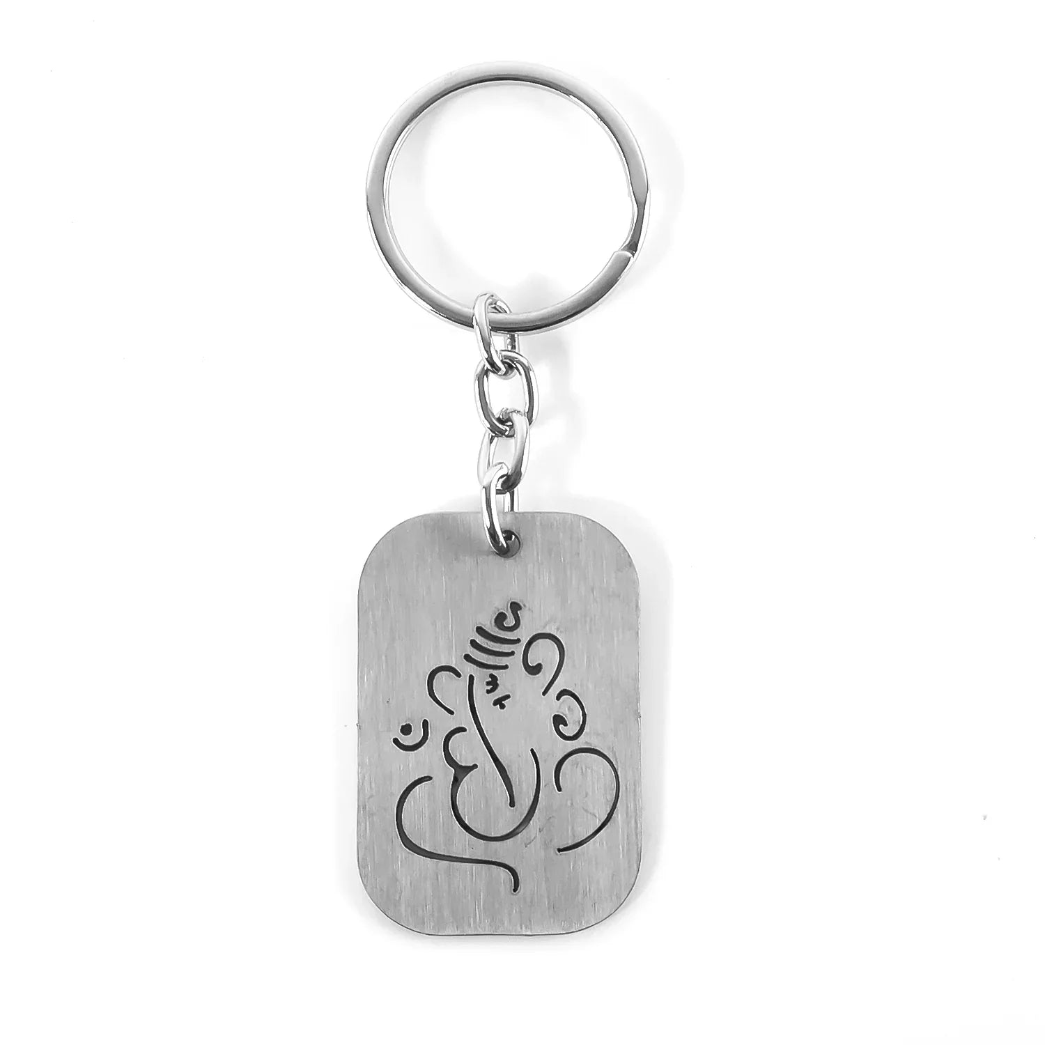 Auspicious Ganesh Cut-out Metal Keychain - (1 Pc) - Zidbik