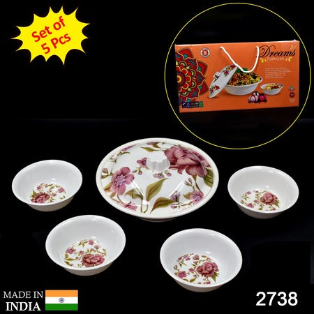 2738 5 Pc Pudding Set Used As A Cutlery Set For Serving Food Purposes And Sweet Dishes And All In All Kinds Of Household And Official Places Etc. - Zidbik