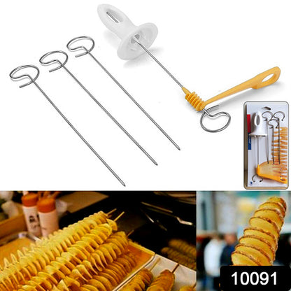 1 Set Potato Spiral Cutter Potato Twister (4 Spits) - Zidbik