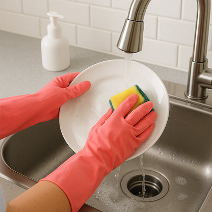 Reusable Waterproof Household Cleaning Gloves (45gm  1 Pair) - Zidbik