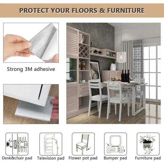 9134 Furniture Pad Square Felt Pads Floor Protector Pad For Home All Furniture Use (Pack Of 4 Pc) - Zidbik