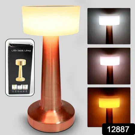 Led Lamp With Touch Control Decorative Desk Lamp Portable Metal Led Table Lamp Usb Rechargeable 3 Color 3 Levels Brightness Dimmable Eye Protection Modern Lamp For Home Decor Party Kids Room Bedroom (1 Pc) - Zidbik