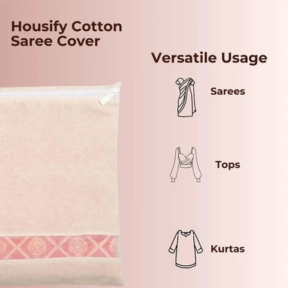 Zip Closure Saree Storage Bag (14.516.5 Cm 1 Pc) - Zidbik