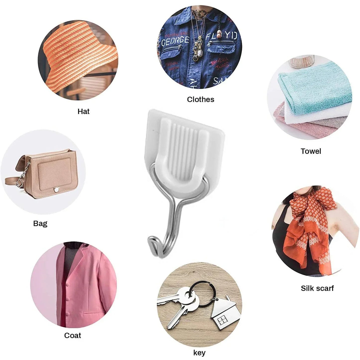 1627 Adhesive Sticker Abs Plastic Hook Towel Hanger For Kitchenbathroom - Zidbik