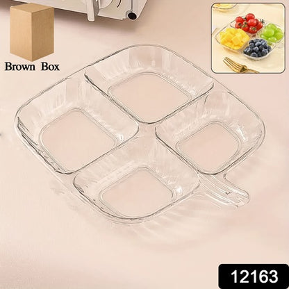Plastic Kitchen Trays For Serving (4 Compartment  1 Pc) - Zidbik