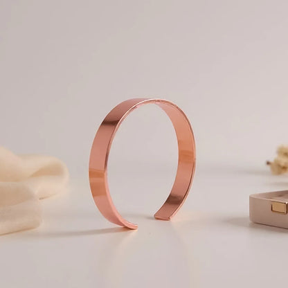Elegant Rose Gold-plated Open Cuff Bracelet Kada (1 Pc) - Zidbik