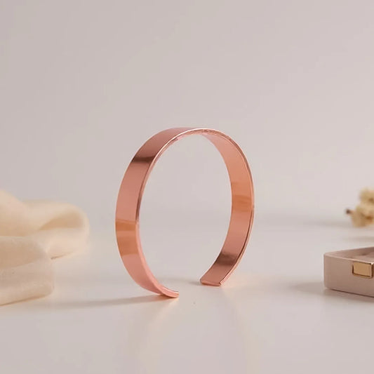 Elegant Rose Gold-plated Open Cuff Bracelet Kada (1 Pc) - Zidbik