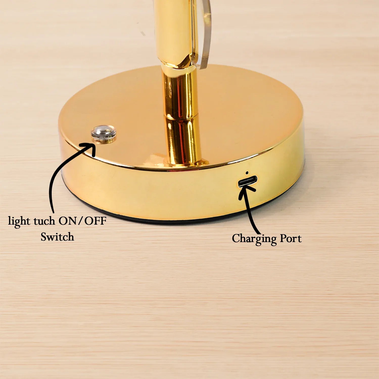 Luxury Golden Leaf Design Crystal Table Lamp (1 Pc) - Zidbik