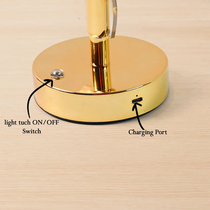 Luxury Golden Leaf Design Crystal Table Lamp (1 Pc) - Zidbik