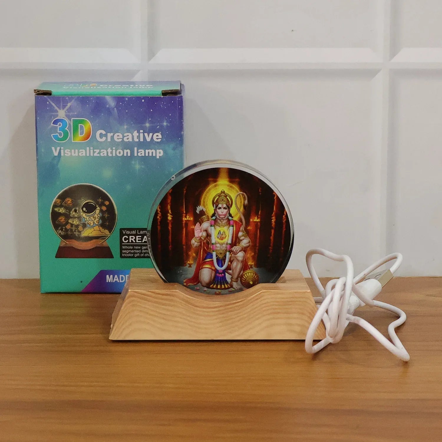 3d Creative Hanuman Ji Acrylic Led Night Lamp (1 Pc) - Zidbik