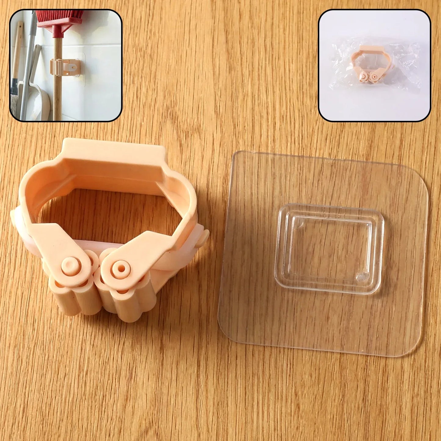 Wall Mounted Self-adhesive Mop And Broom Holder (1 Pc) - Zidbik