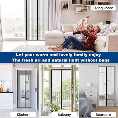 Magic Mesh Hands-free Screen Door Instant Opening (1 Set) - Zidbik
