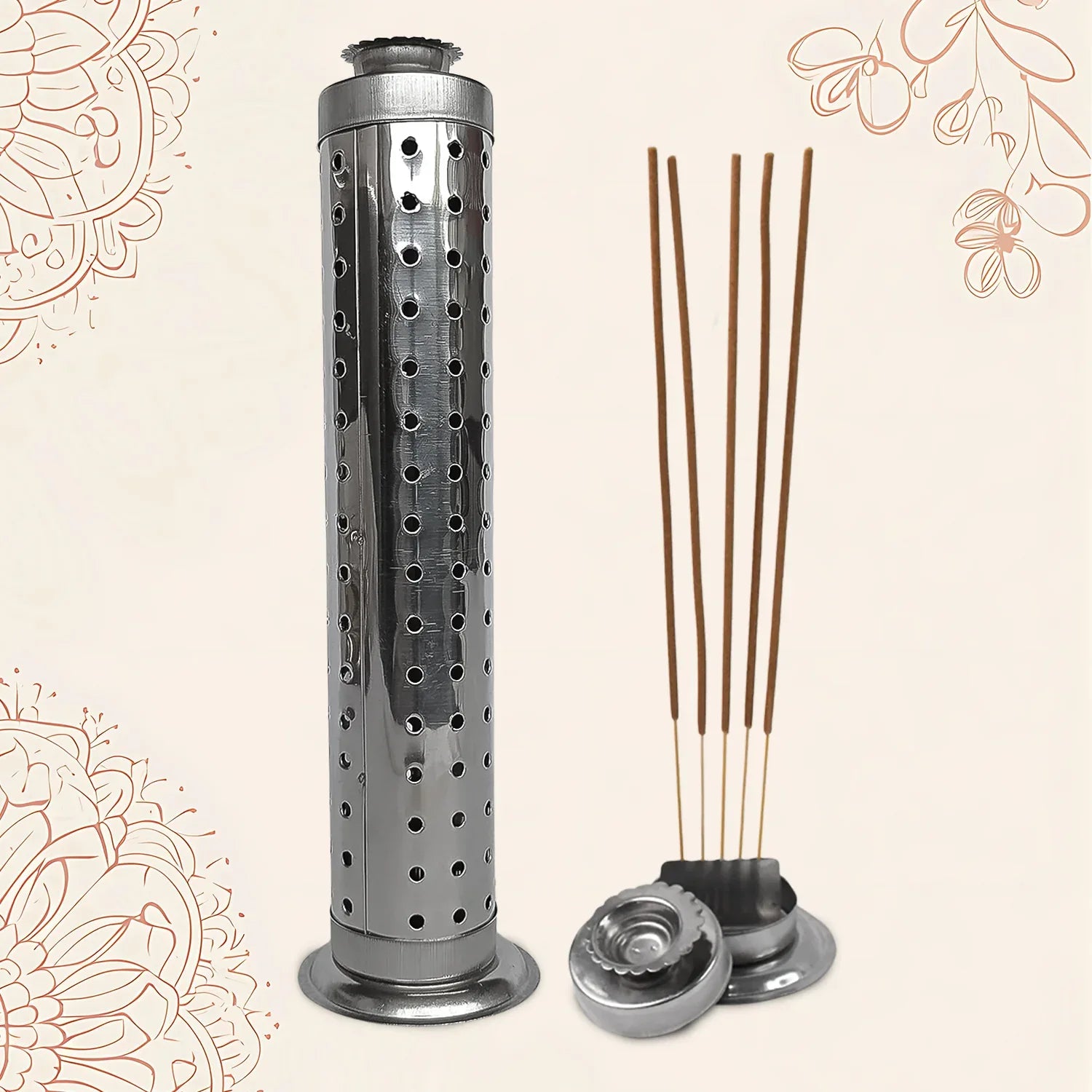 Stainless Steel Agarbatti Stand For Puja (1 Pc) - Zidbik