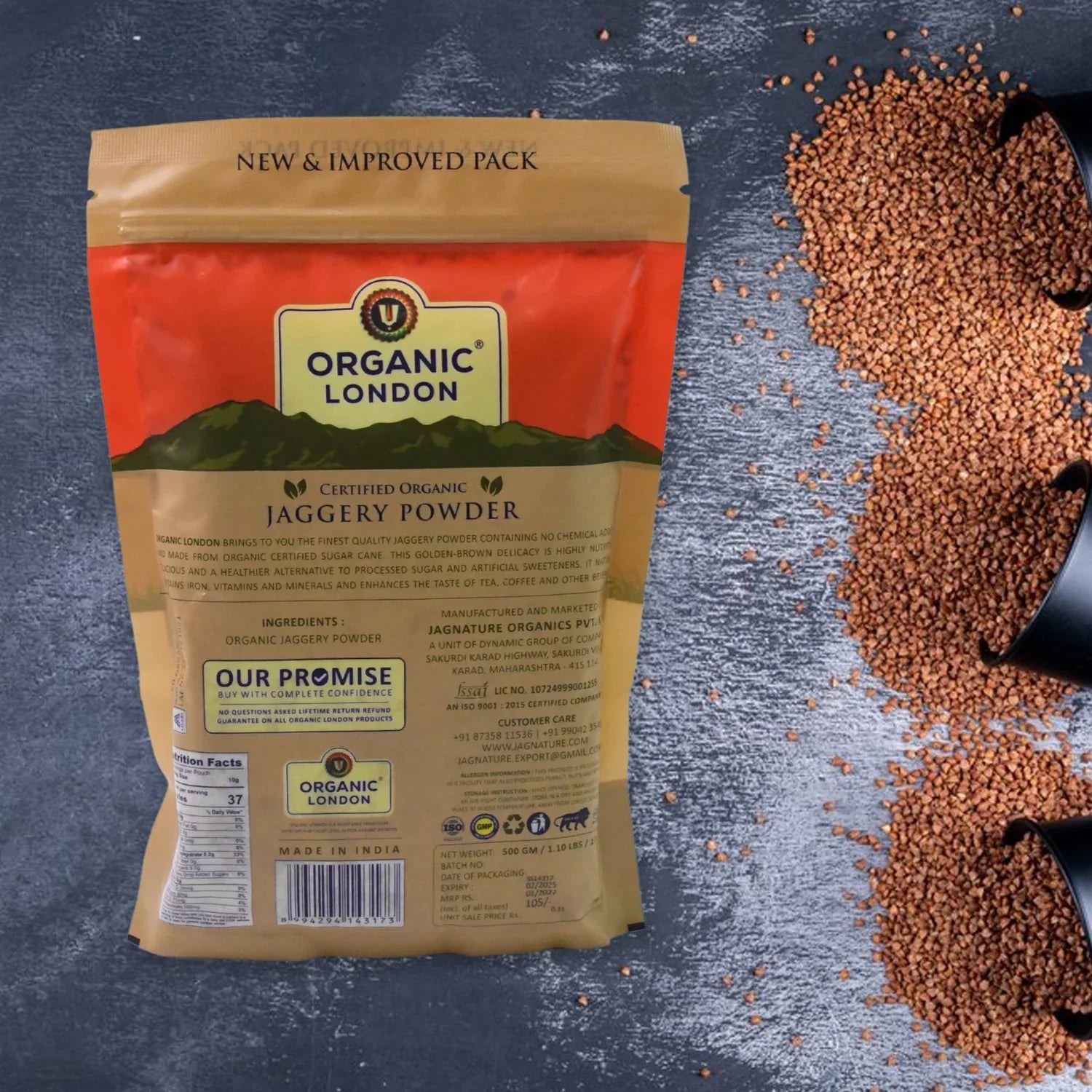 Organic Jaggery Powder 500 Gm - Zidbik