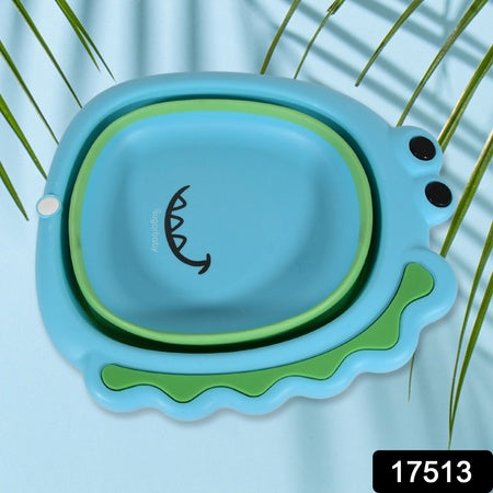 17513 Frog Shape Wash Basin Space Saving Multi Function Foldable Baby Wash Basin Easy Clean Lightweight Thicken For Washing Face For Home (3331cm  1 Pc) - Zidbik