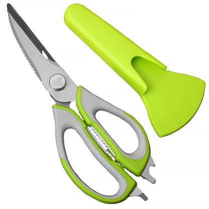 8193 Multi-purpose Kitchen Shears With Magnetic Holder Stainless Steel Red Multifunction Heavy Duty And Kitchen Scissors - Zidbik