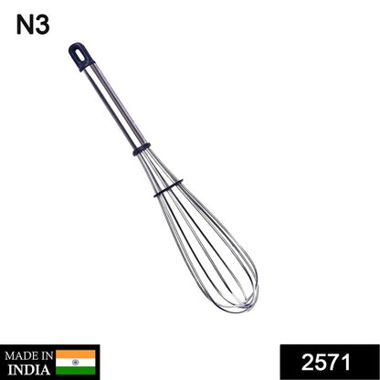 2571 Stainless Steel Wire Whiskballoon Whiskegg Frother Milk  Egg Beater (10 Inch) - Zidbik