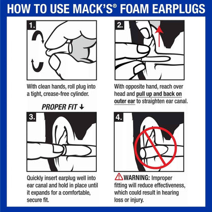 Soft Foam Earplugs - Noise-Cancelling Earplugs (4 Pairs)