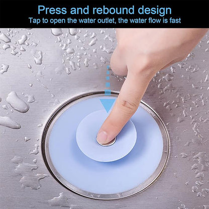 Creative 2-in-1 Blue Silicone Sewer Sink Sealer Cover Drainer (Multicolour  1 Pc) - Zidbik