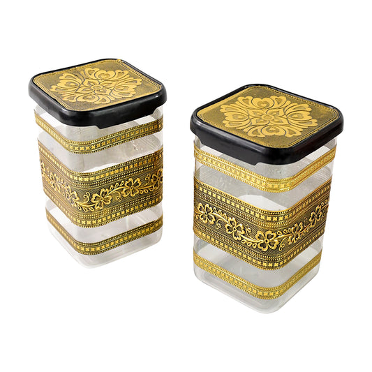 Plastic Rajwadi Container 2pcs Set 1100ml - Zidbik